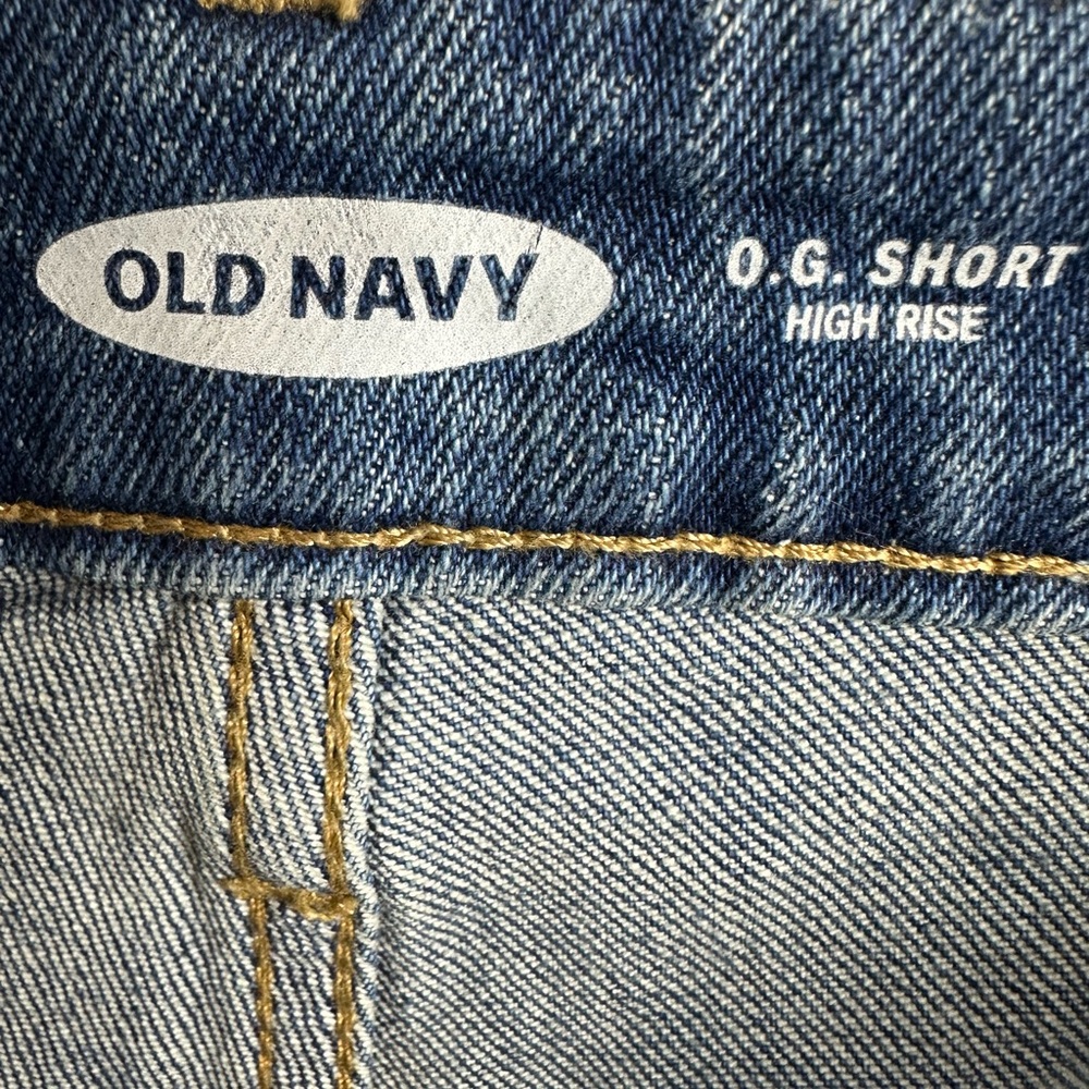 Old Navy Blue Jean Shorts Distressed Raw Hem O.G. Short High Rise size 8 - Picture 7 of 9